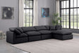 Meridian Furniture - Indulge 140" Black Vegan Leather Upholstered 5pc. Sectional - 146Black-Sec5A - GreatFurnitureDeal