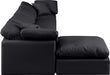 Meridian Furniture - Indulge 140" Black Vegan Leather Upholstered 5pc. Sectional - 146Black-Sec5A - GreatFurnitureDeal