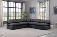 Meridian Furniture - Indulge 105" Black Vegan Leather Upholstered 5pc. Sectional - 146Black-Sec5B - GreatFurnitureDeal