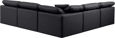Meridian Furniture - Indulge 105" Black Vegan Leather Upholstered 5pc. Sectional - 146Black-Sec5B - GreatFurnitureDeal