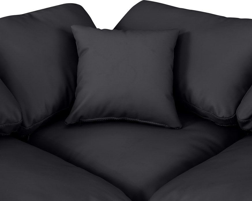 Meridian Furniture - Indulge 105" Black Vegan Leather Upholstered 5pc. Sectional - 146Black-Sec5B - GreatFurnitureDeal