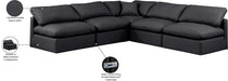 Meridian Furniture - Indulge 105" Black Vegan Leather Upholstered 5pc. Sectional - 146Black-Sec5B - GreatFurnitureDeal