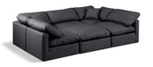 Meridian Furniture - Indulge 105" Black Vegan Leather Upholstered 6pc. Sectional - 146Black-Sec6C - GreatFurnitureDeal
