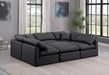 Meridian Furniture - Indulge 105" Black Vegan Leather Upholstered 6pc. Sectional - 146Black-Sec6C - GreatFurnitureDeal