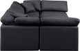 Meridian Furniture - Indulge 105" Black Vegan Leather Upholstered 6pc. Sectional - 146Black-Sec6C - GreatFurnitureDeal