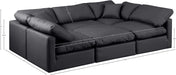 Meridian Furniture - Indulge 105" Black Vegan Leather Upholstered 6pc. Sectional - 146Black-Sec6C - GreatFurnitureDeal