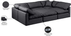 Meridian Furniture - Indulge 105" Black Vegan Leather Upholstered 6pc. Sectional - 146Black-Sec6C - GreatFurnitureDeal