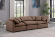 Meridian Furniture - Indulge 105" Brown Vegan Leather Upholstered 3pc. Sofa - 146Brown-S105 - GreatFurnitureDeal