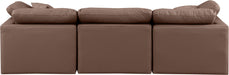 Meridian Furniture - Indulge 105" Brown Vegan Leather Upholstered 3pc. Sofa - 146Brown-S105 - GreatFurnitureDeal