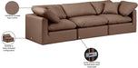 Meridian Furniture - Indulge 105" Brown Vegan Leather Upholstered 3pc. Sofa - 146Brown-S105 - GreatFurnitureDeal