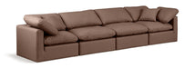 Meridian Furniture - Indulge 140" Brown Vegan Leather Upholstered 4pc. Sofa - 146Brown-S140 - GreatFurnitureDeal