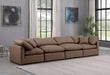 Meridian Furniture - Indulge 140" Brown Vegan Leather Upholstered 4pc. Sofa - 146Brown-S140 - GreatFurnitureDeal