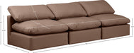 Meridian Furniture - Indulge 105" Brown Vegan Leather Upholstered 3pc. Armless Sofa - 146Brown-S3 - GreatFurnitureDeal