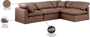 Meridian Furniture - Indulge 105" Brown Vegan Leather Upholstered 4pc. Sectional - 146Brown-Sec4B - GreatFurnitureDeal
