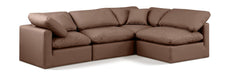 Meridian Furniture - Indulge 105" Brown Vegan Leather Upholstered 4pc. Sectional - 146Brown-Sec4B - GreatFurnitureDeal