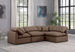 Meridian Furniture - Indulge 105" Brown Vegan Leather Upholstered 4pc. Sectional - 146Brown-Sec4B - GreatFurnitureDeal