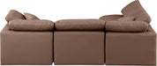 Meridian Furniture - Indulge 105" Brown Vegan Leather Upholstered 4pc. Sectional - 146Brown-Sec4B - GreatFurnitureDeal