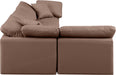 Meridian Furniture - Indulge 105" Brown Vegan Leather Upholstered 4pc. Sectional - 146Brown-Sec4B - GreatFurnitureDeal