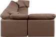 Meridian Furniture - Indulge 140" Brown Vegan Leather Upholstered 5pc. Sectional - 146Brown-Sec5D - GreatFurnitureDeal