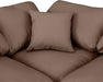 Meridian Furniture - Indulge 140" Brown Vegan Leather Upholstered 5pc. Sectional - 146Brown-Sec5D - GreatFurnitureDeal