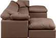 Meridian Furniture - Indulge 140" Brown Vegan Leather Upholstered 6pc. Sectional - 146Brown-Sec6B - GreatFurnitureDeal