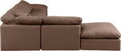 Meridian Furniture - Indulge 140" Brown Vegan Leather Upholstered 6pc. Sectional - 146Brown-Sec6E - GreatFurnitureDeal