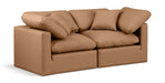 Meridian Furniture - Indulge 70" Cognac Vegan Leather Upholstered 2pc. Loveseat - 146Cognac-S70 - GreatFurnitureDeal