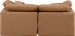 Meridian Furniture - Indulge 70" Cognac Vegan Leather Upholstered 2pc. Loveseat - 146Cognac-S70 - GreatFurnitureDeal
