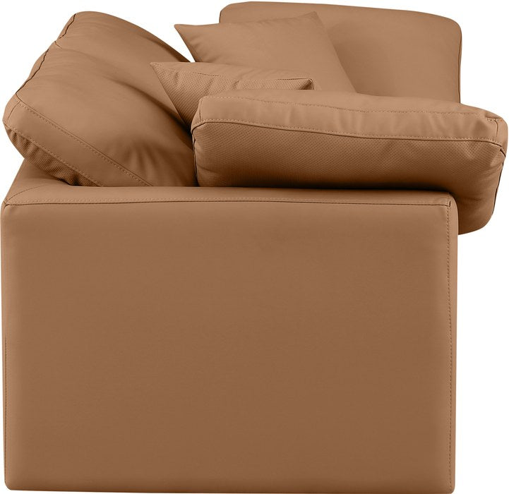 Meridian Furniture - Indulge 70" Cognac Vegan Leather Upholstered 2pc. Loveseat - 146Cognac-S70 - GreatFurnitureDeal