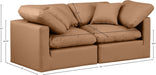 Meridian Furniture - Indulge 70" Cognac Vegan Leather Upholstered 2pc. Loveseat - 146Cognac-S70 - GreatFurnitureDeal