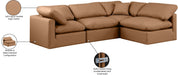 Meridian Furniture - Indulge 105" Cognac Vegan Leather Upholstered 4pc. Sectional - 146Cognac-Sec4B - GreatFurnitureDeal