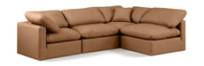 Meridian Furniture - Indulge 105" Cognac Vegan Leather Upholstered 4pc. Sectional - 146Cognac-Sec4B - GreatFurnitureDeal