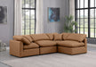 Meridian Furniture - Indulge 105" Cognac Vegan Leather Upholstered 4pc. Sectional - 146Cognac-Sec4B - GreatFurnitureDeal