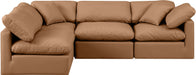 Meridian Furniture - Indulge 105" Cognac Vegan Leather Upholstered 4pc. Sectional - 146Cognac-Sec4B - GreatFurnitureDeal
