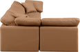 Meridian Furniture - Indulge 105" Cognac Vegan Leather Upholstered 4pc. Sectional - 146Cognac-Sec4B - GreatFurnitureDeal