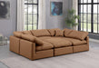 Meridian Furniture - Indulge 105" Cognac Vegan Leather Upholstered 6pc. Sectional - 146Cognac-Sec6C - GreatFurnitureDeal