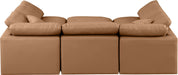 Meridian Furniture - Indulge 105" Cognac Vegan Leather Upholstered 6pc. Sectional - 146Cognac-Sec6C - GreatFurnitureDeal
