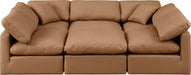 Meridian Furniture - Indulge 105" Cognac Vegan Leather Upholstered 6pc. Sectional - 146Cognac-Sec6C - GreatFurnitureDeal