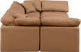 Meridian Furniture - Indulge 105" Cognac Vegan Leather Upholstered 6pc. Sectional - 146Cognac-Sec6C - GreatFurnitureDeal