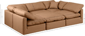 Meridian Furniture - Indulge 105" Cognac Vegan Leather Upholstered 6pc. Sectional - 146Cognac-Sec6C - GreatFurnitureDeal