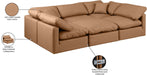 Meridian Furniture - Indulge 105" Cognac Vegan Leather Upholstered 6pc. Sectional - 146Cognac-Sec6C - GreatFurnitureDeal