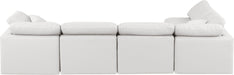 Meridian Furniture - Indulge 140" Cream Vegan Leather Upholstered 5pc. Sectional - 146Cream-Sec5D - GreatFurnitureDeal
