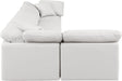 Meridian Furniture - Indulge 140" Cream Vegan Leather Upholstered 5pc. Sectional - 146Cream-Sec5D - GreatFurnitureDeal