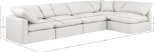 Meridian Furniture - Indulge 140" Cream Vegan Leather Upholstered 5pc. Sectional - 146Cream-Sec5D - GreatFurnitureDeal