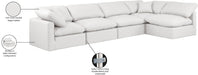 Meridian Furniture - Indulge 140" Cream Vegan Leather Upholstered 5pc. Sectional - 146Cream-Sec5D - GreatFurnitureDeal