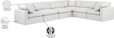 Meridian Furniture - Indulge 140" Cream Vegan Leather Upholstered 6pc. Sectional - 146Cream-Sec6A - GreatFurnitureDeal