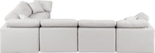 Meridian Furniture - Indulge 140" Cream Vegan Leather Upholstered 6pc. Sectional - 146Cream-Sec6A - GreatFurnitureDeal