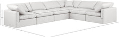 Meridian Furniture - Indulge 140" Cream Vegan Leather Upholstered 6pc. Sectional - 146Cream-Sec6A - GreatFurnitureDeal