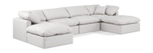 Meridian Furniture - Indulge 140" Cream Vegan Leather Upholstered 6pc. Sectional - 146Cream-Sec6B - GreatFurnitureDeal