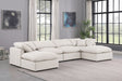 Meridian Furniture - Indulge 140" Cream Vegan Leather Upholstered 6pc. Sectional - 146Cream-Sec6B - GreatFurnitureDeal